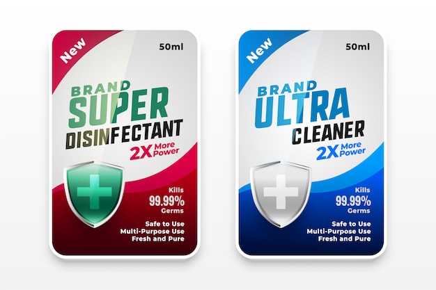 Super disinfectant and ultra cleaner label template