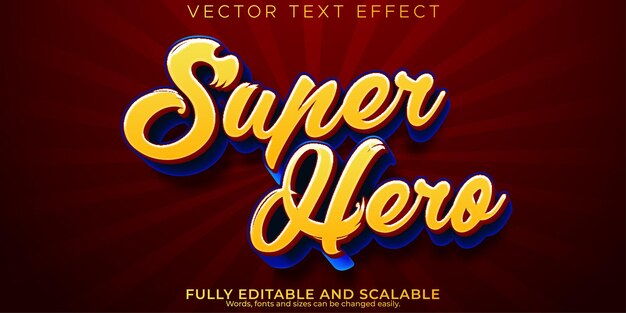 Super girl hero text effect editable cartoon and kids font style