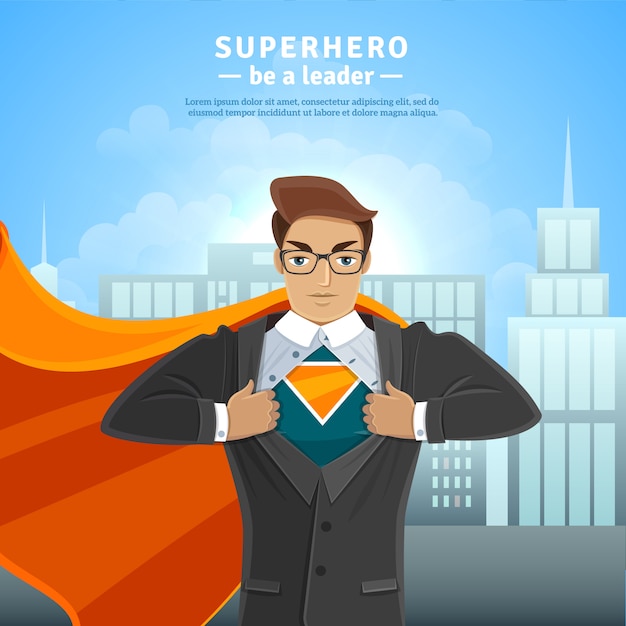 Super Hero Businessman Concept