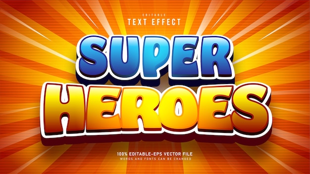 Super Heroes Cartoon Text effect