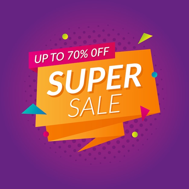 Free Vector super sale banner in origami style