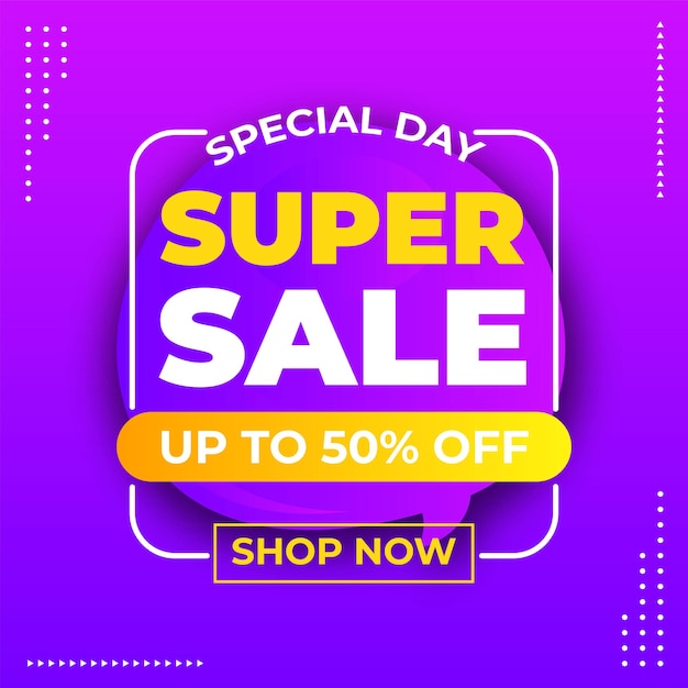 Super sale banner template flash sale discount promotion