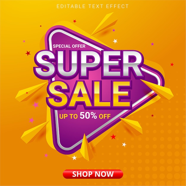 Super sale banner with abstract shapes