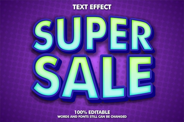 Super sale editable text effect Super sale banner