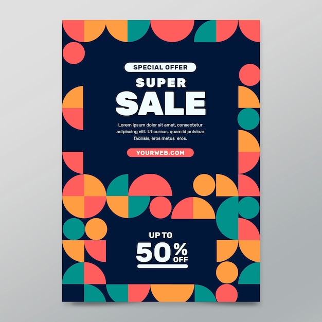 Super sale  flat poster template