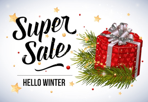 Super Sale Lettering with Present Box