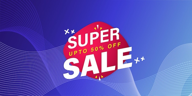 Super Sale Royal Blue Abstract Background Professional Multipurpose Design Banner