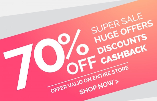 super sale simple discount banner design template