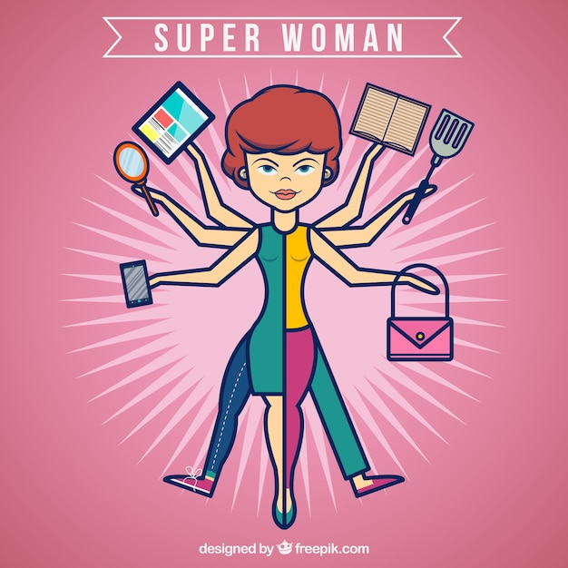 Free Vector super woman line style