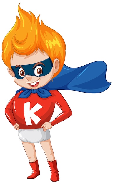 Free Vector superboy or superhero cartoon character sticker