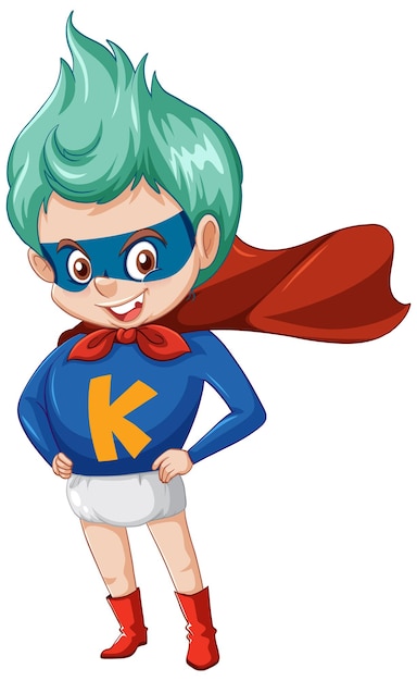 Free Vector superboy or superhero cartoon character sticker