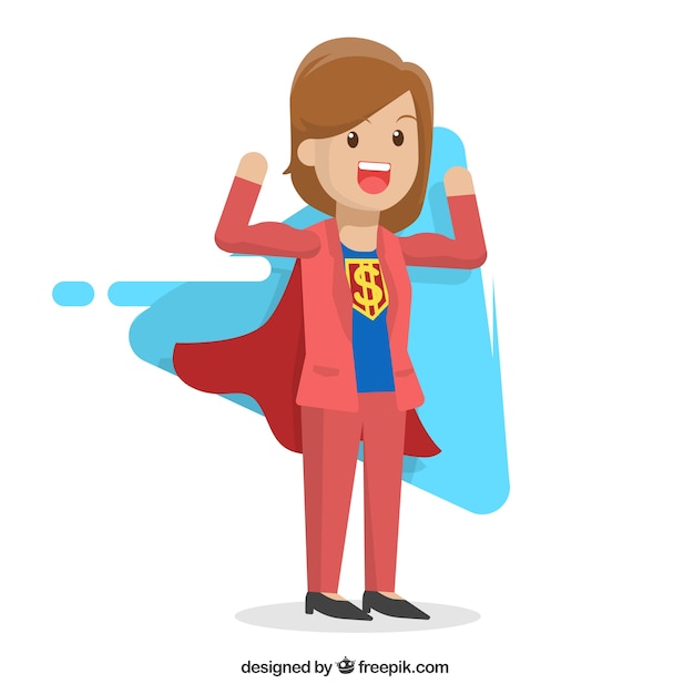 Free vector superhero business woman character