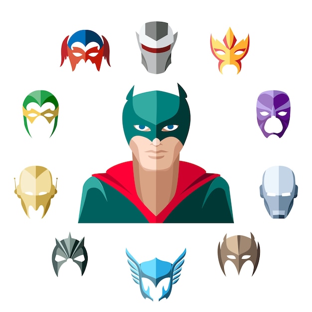 Free vector superhero character in flat style