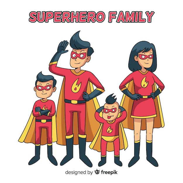 Superhero family concept