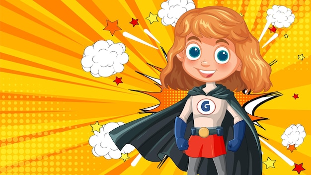 Free vector superhero girl in action