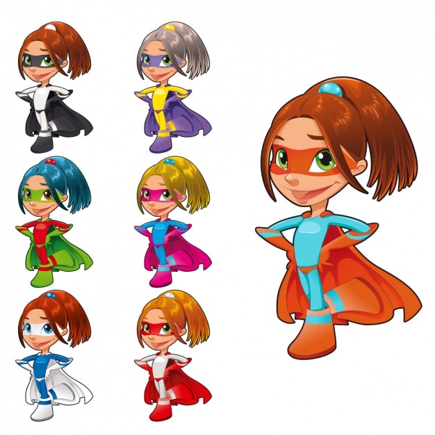 Free vector superhero girl collection