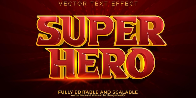 Free vector superhero text effect editable game and movie text style