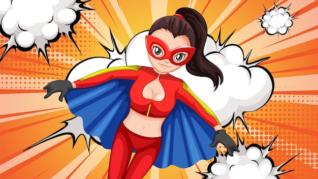 Free vector superhero woman in action