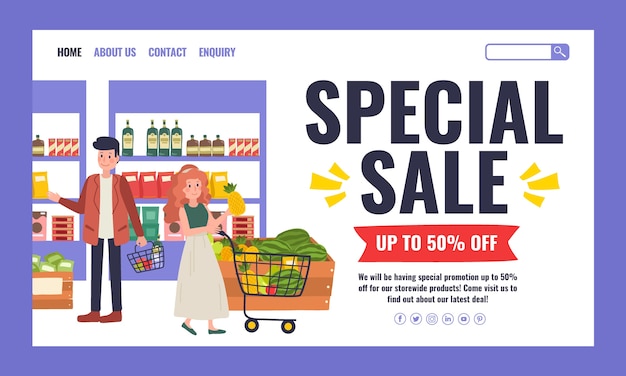 Supermarket landing page design template