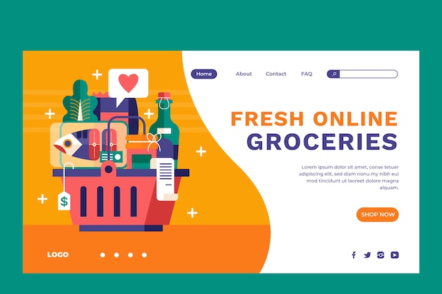 Supermarket landing page design template