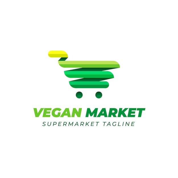 Supermarket logo design with green cart