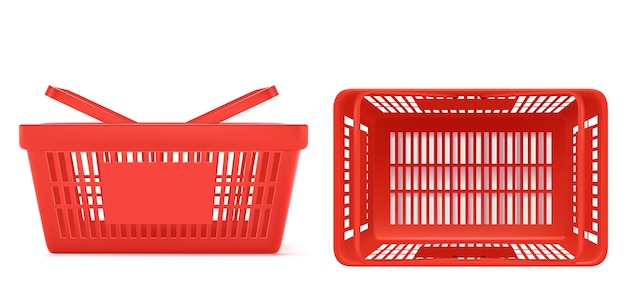 Free Vector supermarket shopping cart set illustration