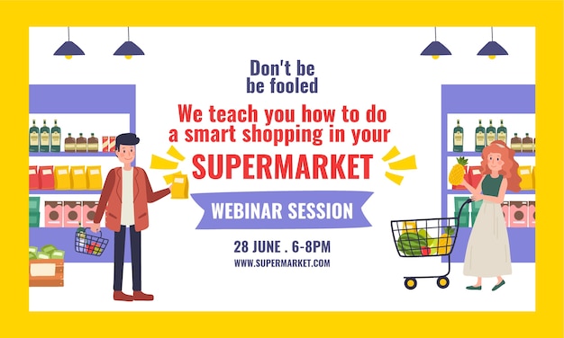 Supermarket webinar design template