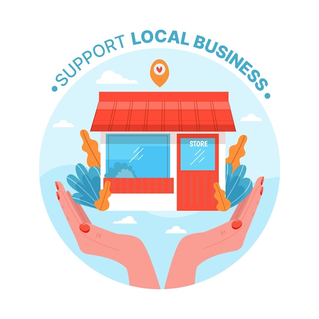 Free Vector support local business concept