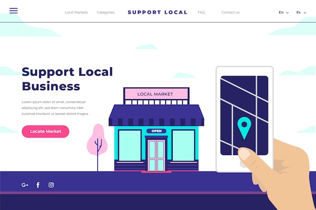 Support local business landing page