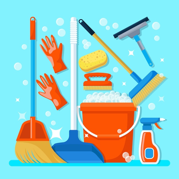 Surface cleaning objects illustration