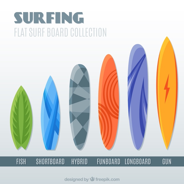 Free vector surfboard in different size