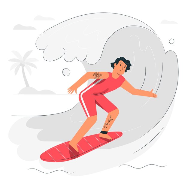 Free Vector surfer concept illustration