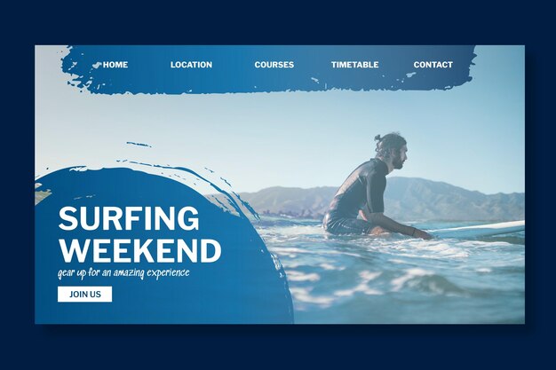 Surfing landing page template