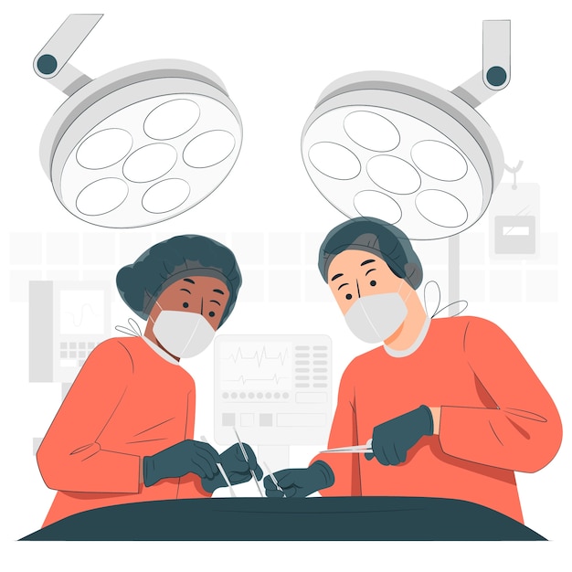 Surgeons doing surgery concept illustration