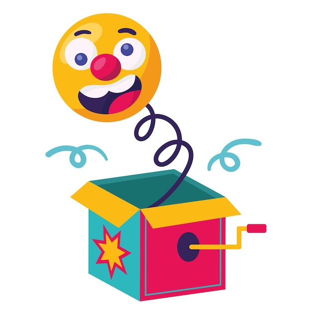 Free vector surprise box with emoji