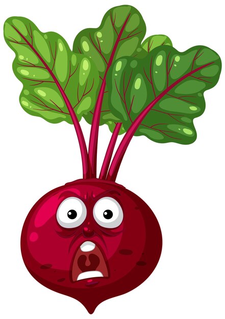 Surprised Beetroot Cartoon Illustration