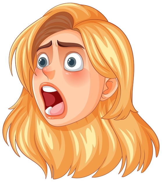 Free vector surprised blonde cartoon character