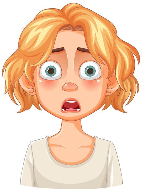 Free Vector surprised blonde cartoon character