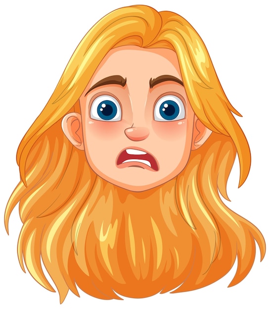 Free Vector surprised blonde cartoon face