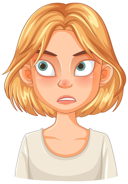 Free Vector surprised blonde girl illustration