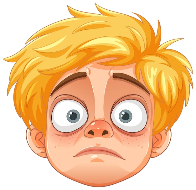 Free vector surprised boy with blonde hair