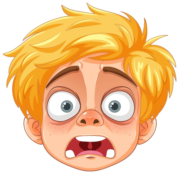 Free Vector surprised boy with blonde hair