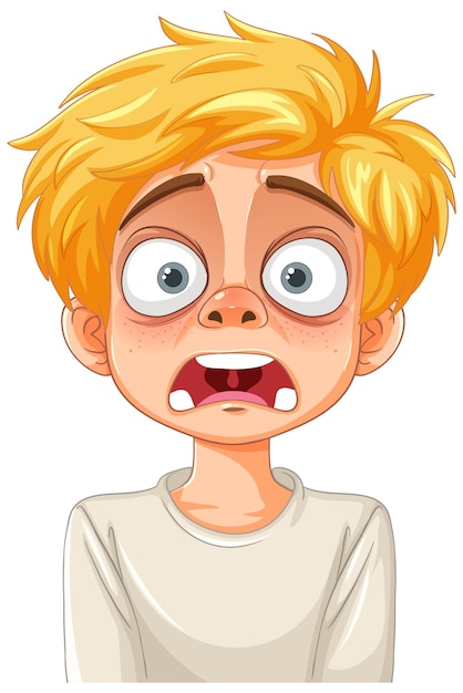 Free Vector surprised boy with blonde hair