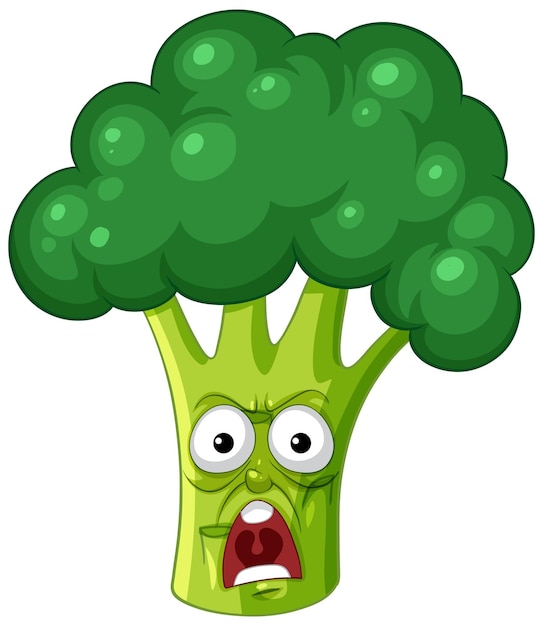 Free Vector surprised broccoli cartoon character