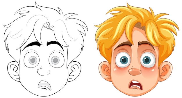 Free Vector surprised cartoon boy expression