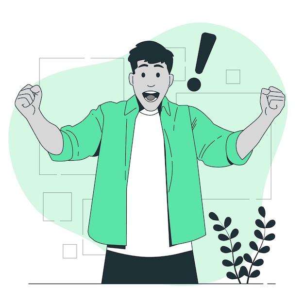 Free Vector surprised or excited man concept illustration