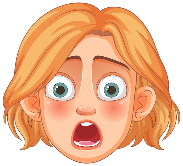 Free vector surprised expression vector illustration