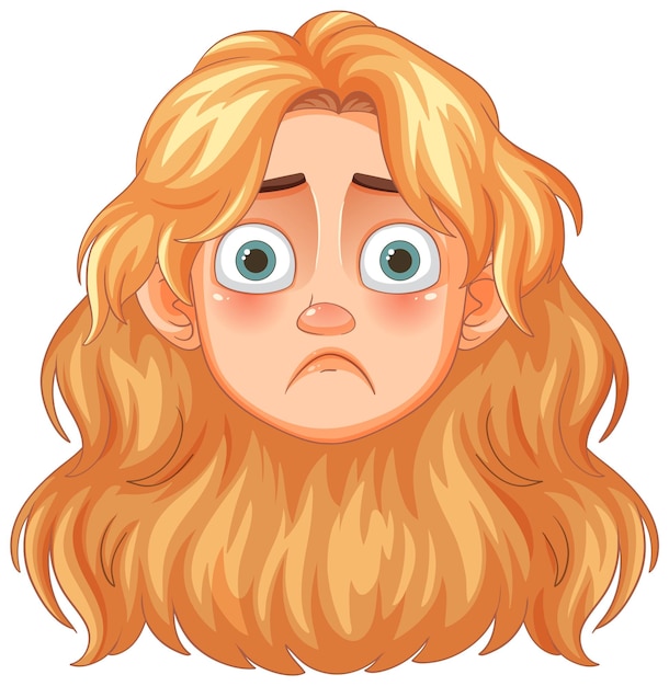 Free Vector surprised expression with long hair