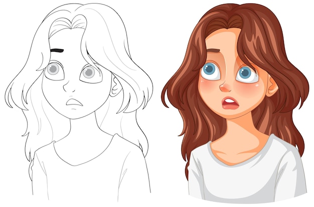 Free vector surprised girl vector illustration