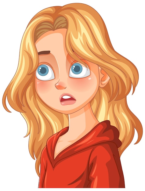 Free vector surprised girl with blonde hair